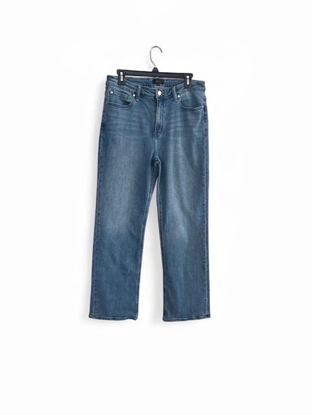 Quince Bella Stretch Relaxed Straight Cropped Jeans Blue Size 32